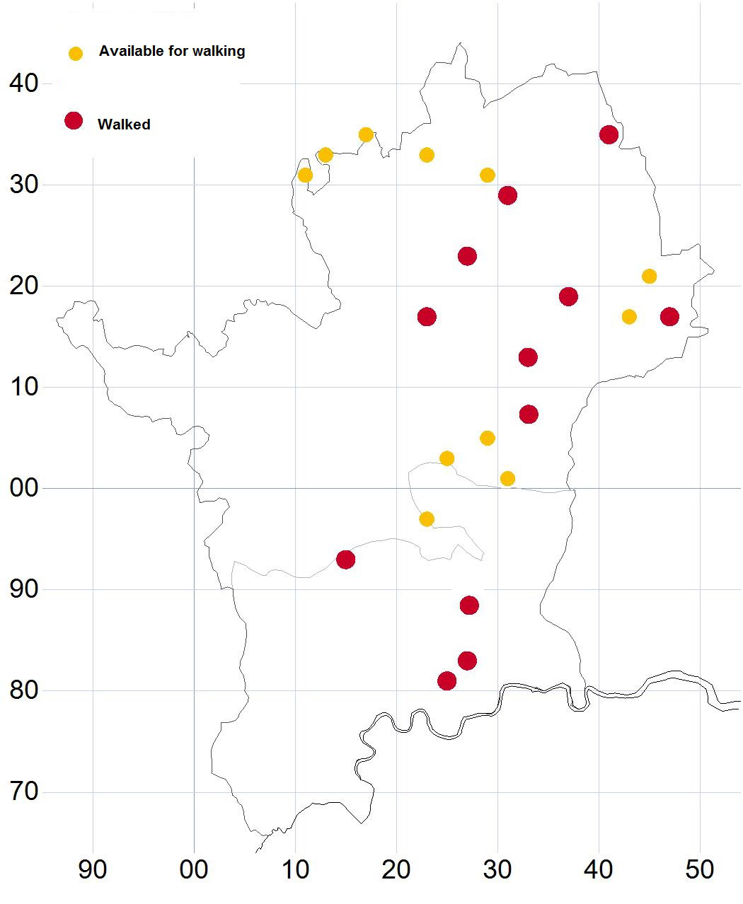 Wider countryside map for Herts & Middx