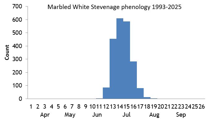 Marbled White Stevenage phenology chart Marbled White Stevenage phenology chart